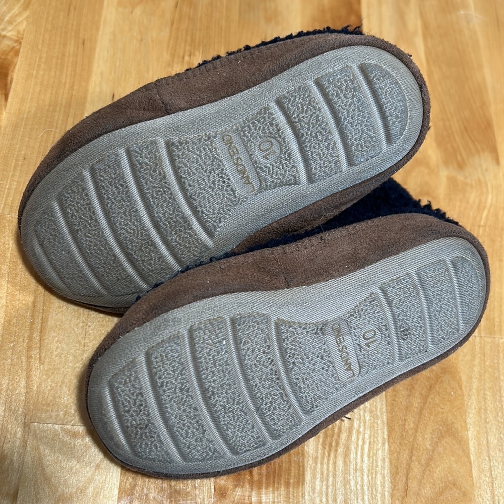 Land’s End navy blue fleece slippers - Picture 3 of 3